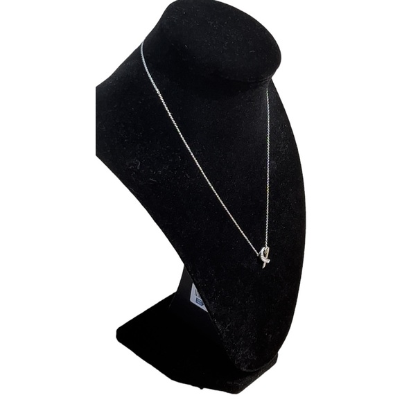 Tiffany & Co. Paloma Picasso 18K White Gold Diamond Loving Heart Necklace - Picture 4 of 8